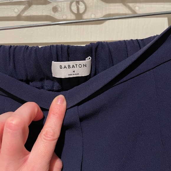 Babaton Conan Pants Size 4 Navy Gold Side Stripe EUC - Picture 5 of 6